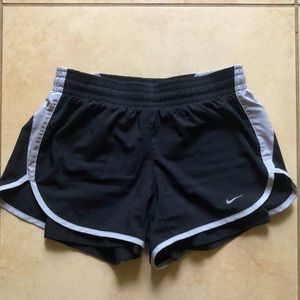 Black, grey lined dri-fit Nike shorts